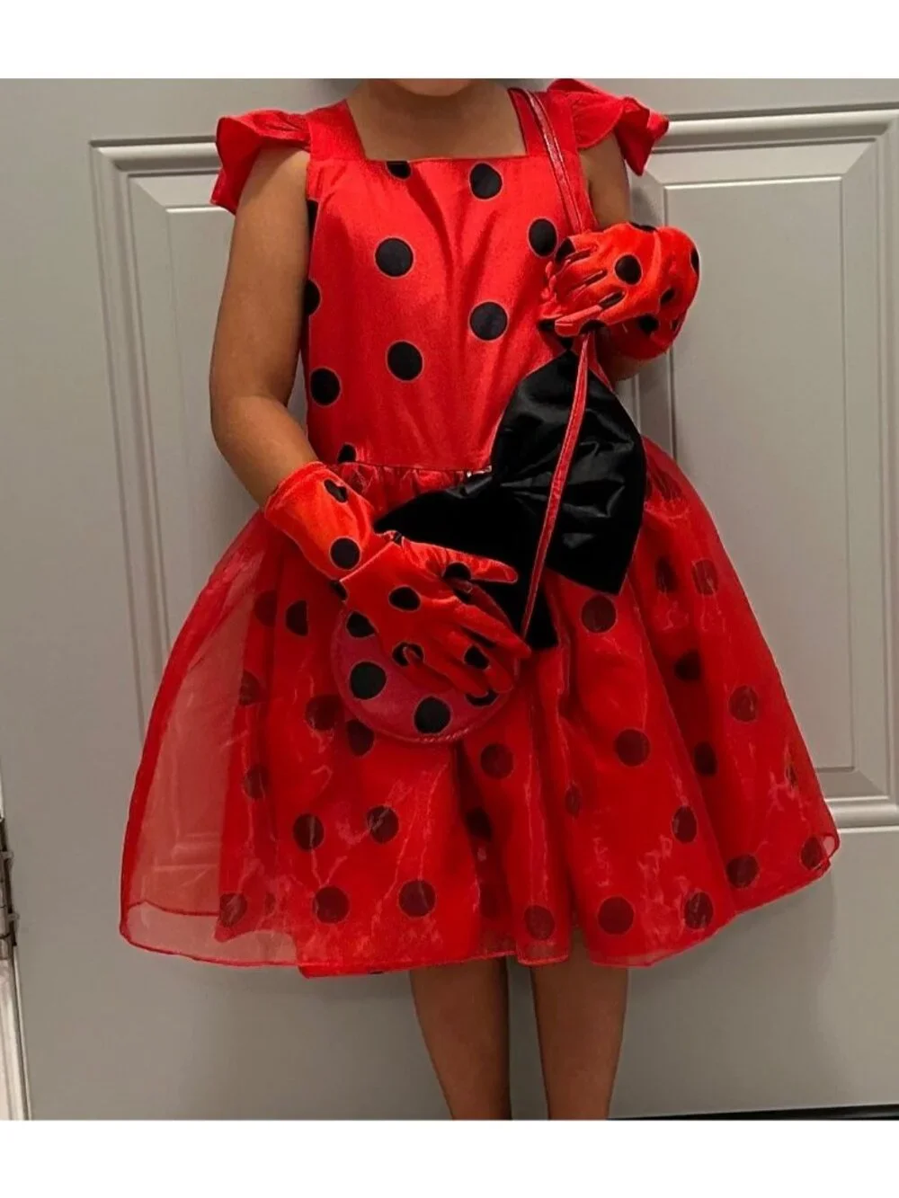 Girls Ladybug Costume Dress Halloween Cosplay Party Outfit Ages 3-10